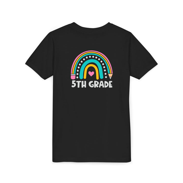 Rainbow 5th Grade Youth Tee, Back to School Shirt, Kids Birthday Gift, Elementary Student Apparel, Classroom Outfit, Fun Kids Wear