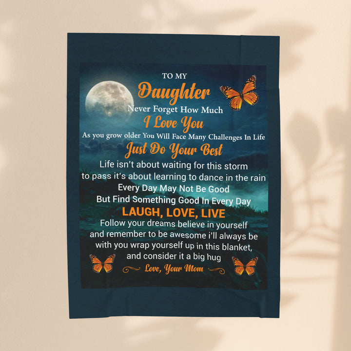 Velveteen Plush Blanket - Daughter Love Message