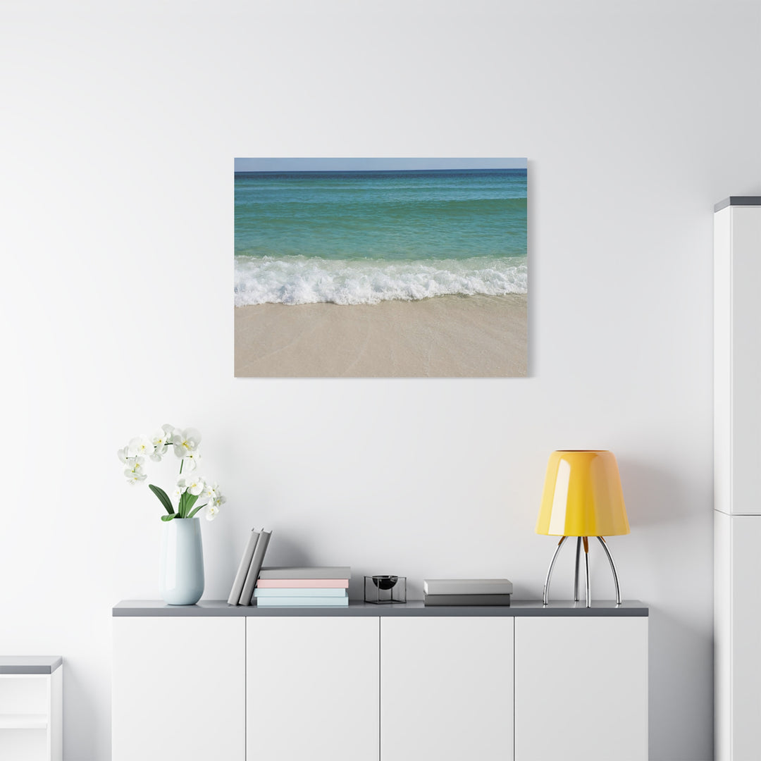 Beach Waves Matte Canvas Print – 1.25-Inch Stretched Seascape