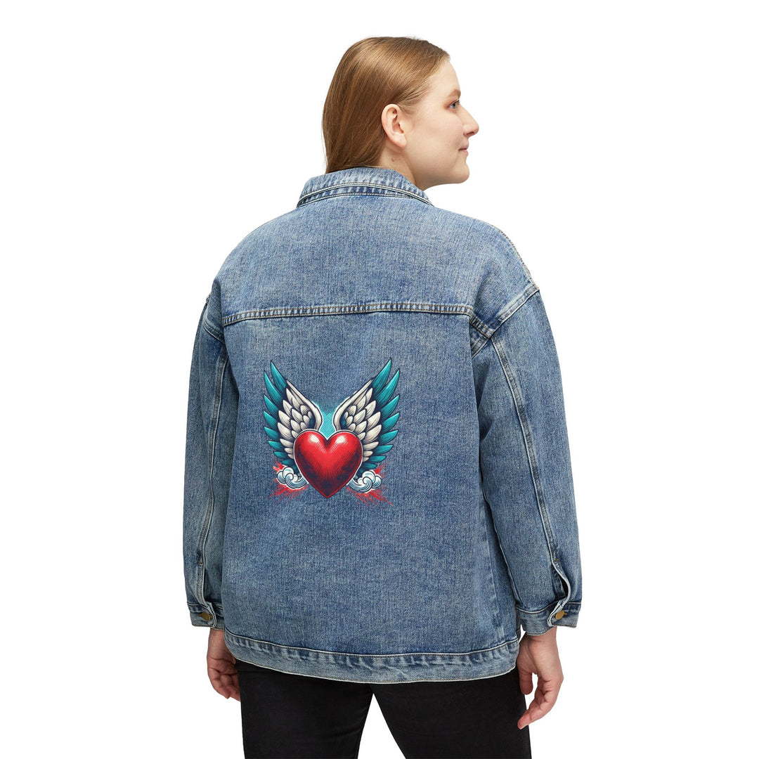 Women's Denim Jacket - Heart With Wings