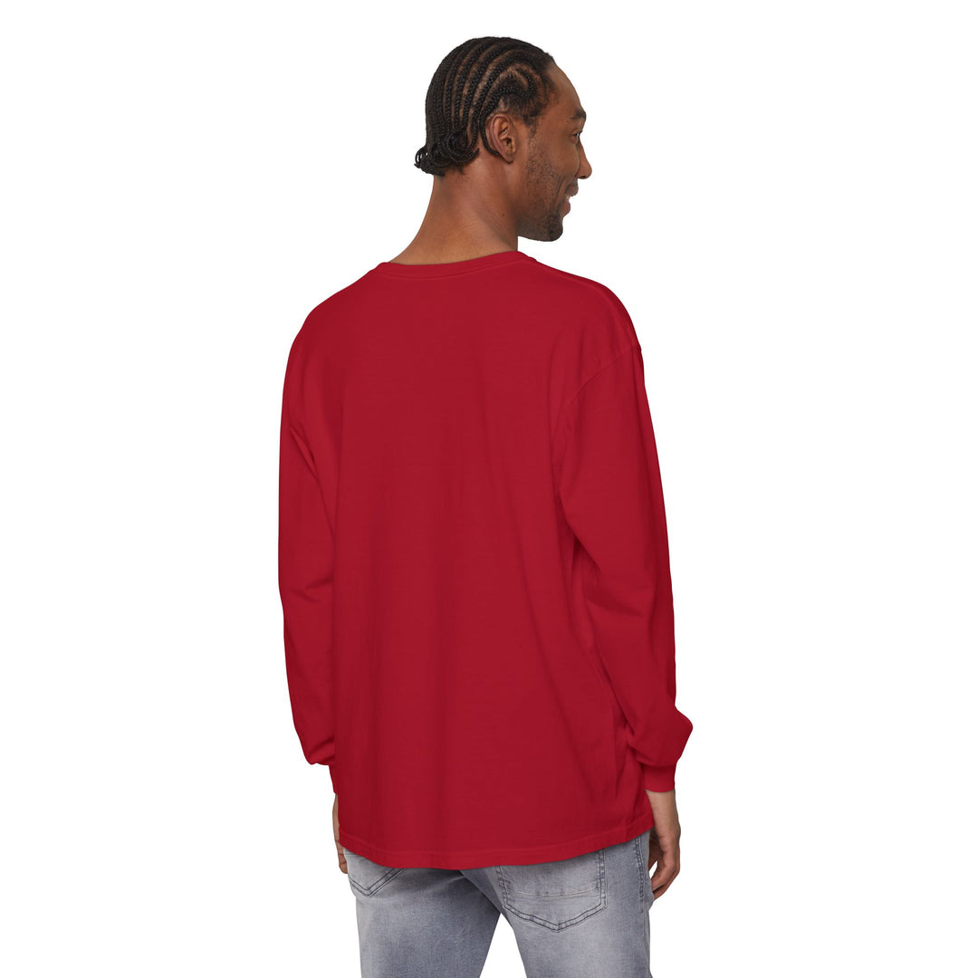 Unisex Garment-dyed Long Sleeve T-Shirt - Eating Christmas Cookies For Two