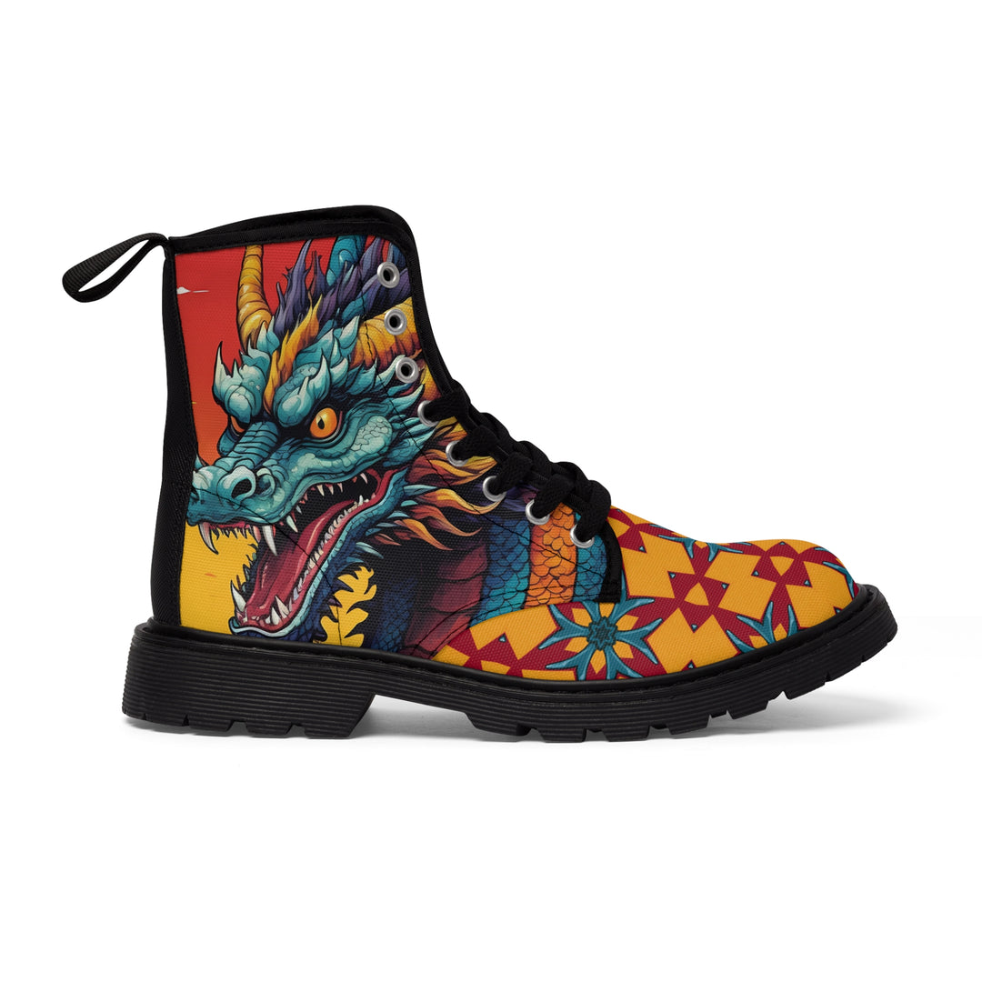 Men's Canvas Boots - Japanese Dragon