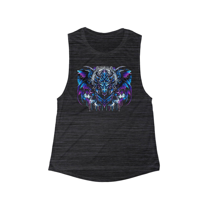 Women's Flowy Scoop Muscle Tank - Blue Electric Dragon