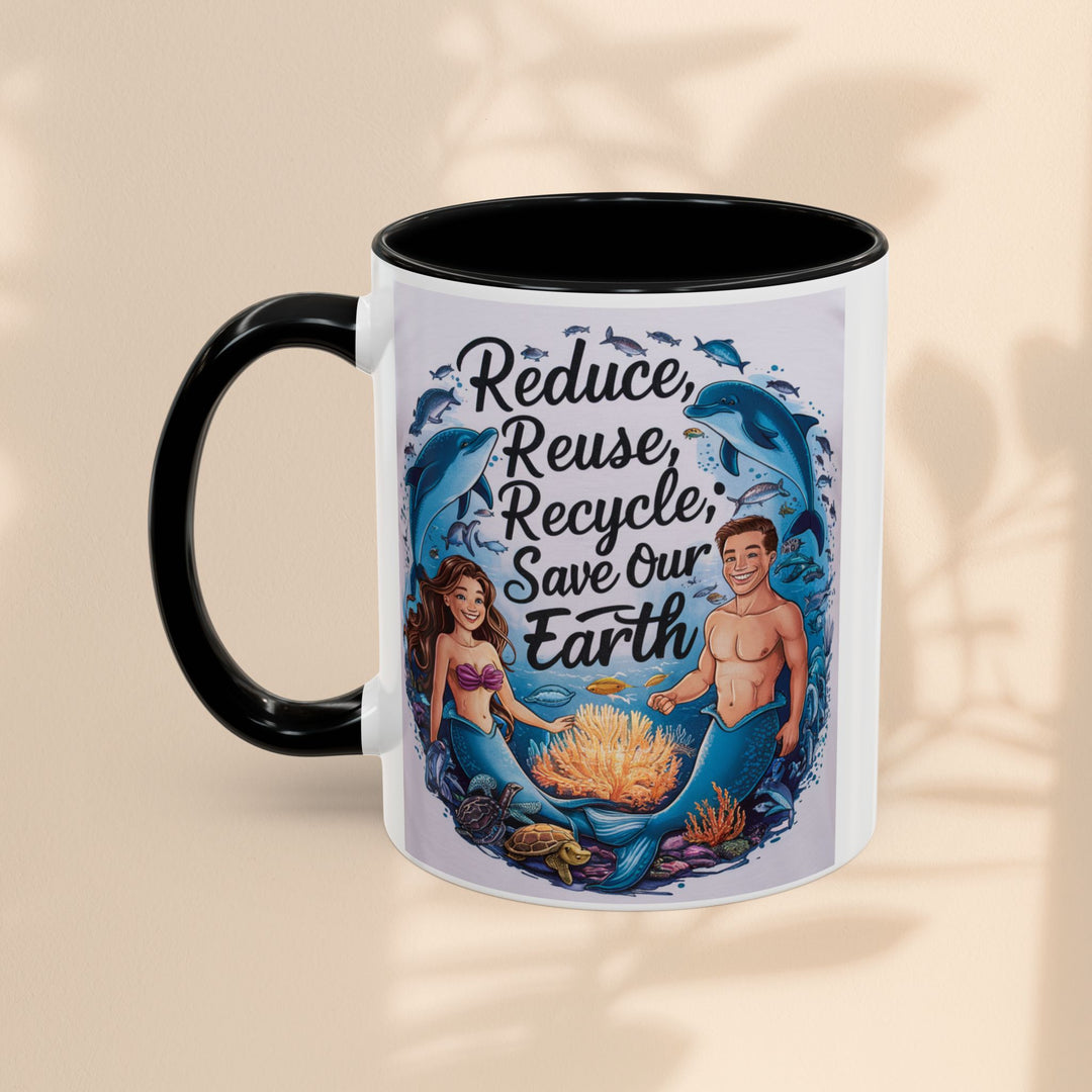 Accent Coffee Mug (11, 15oz) - Reduce, Reuse, Recycle