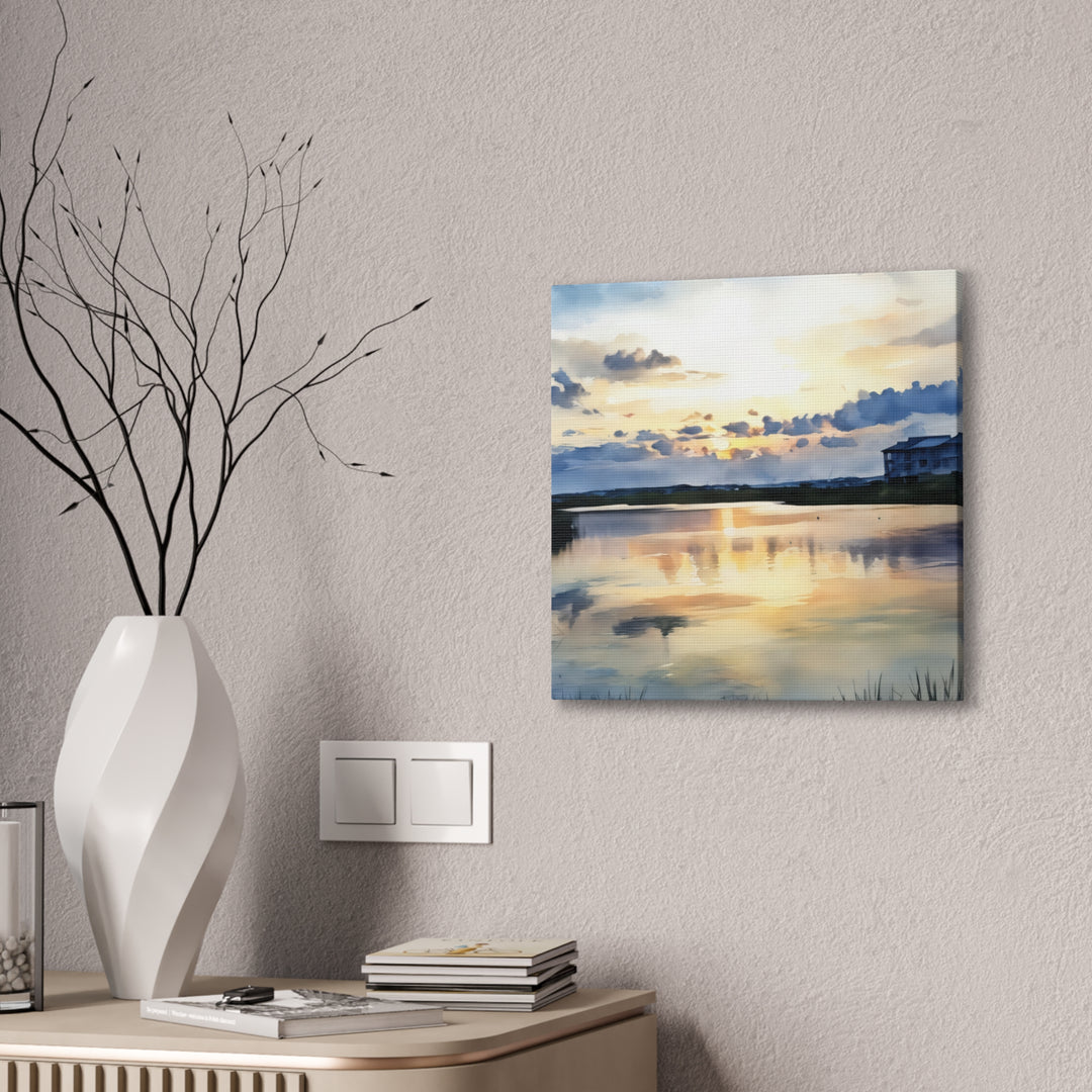 Serene Sunset Landscape Canvas Wall Art