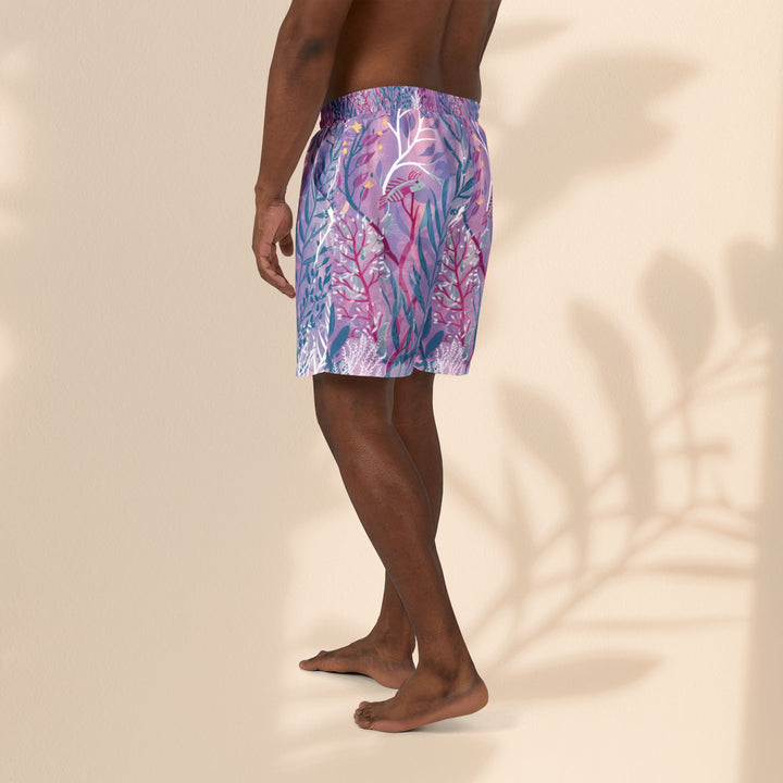 Unisex Swim Shorts - Perfect for Beach Days & Summer Vacations - Purple Seaweed