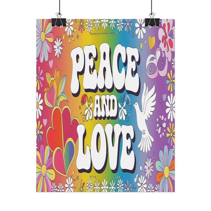 Peace and Love Rolled Posters - Colorful Floral Wall Art for Peaceful Decor