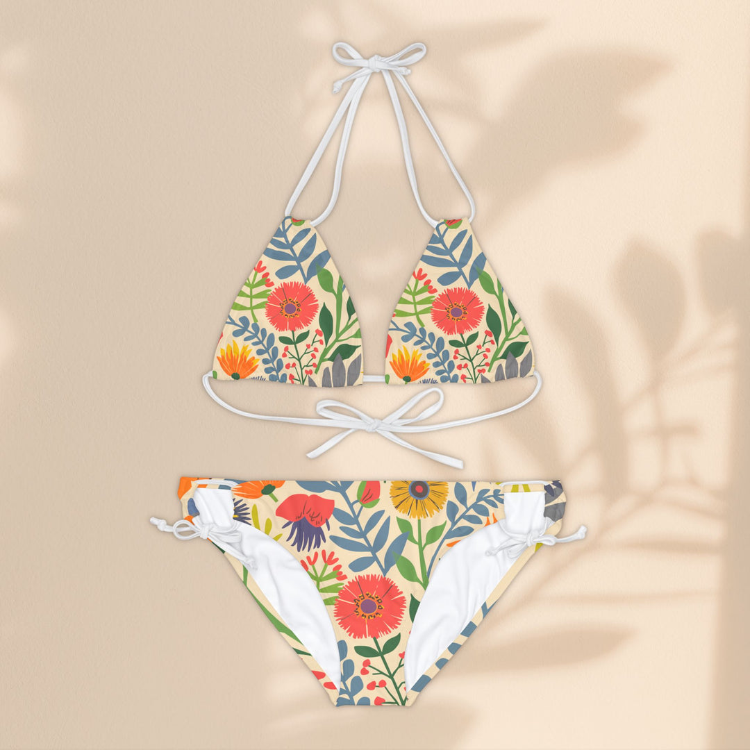 String Bikini Set - Bright Coastal Flowers