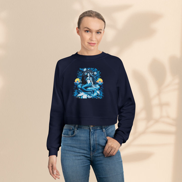 Majestic Mermaid Women's Cropped Fleece Pullover - Cozy Stylish Sweatshirt