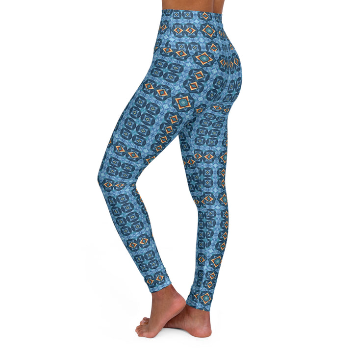 High Waisted Yoga Leggings - Isis Pattern