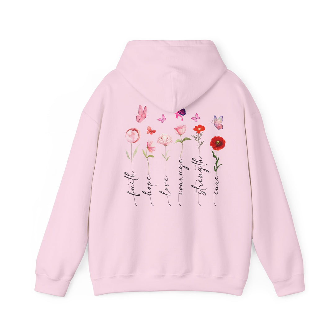 Hooded Sweatshirt Encouraging Faith, Hope, Cure for Cancer Patients