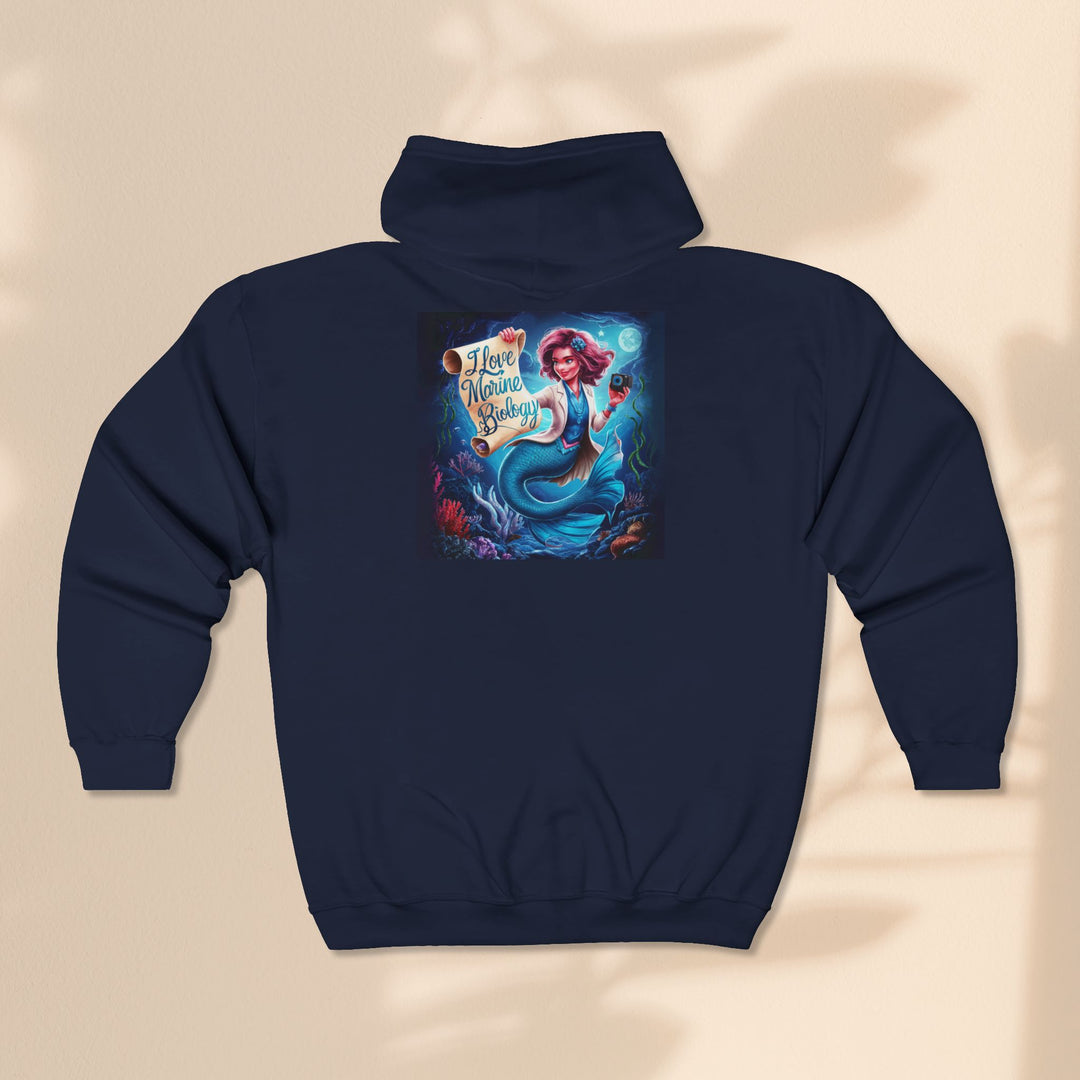 I Love Marine Biology - Unisex Heavy Blend™ Full Zip Hooded Sweatshirt