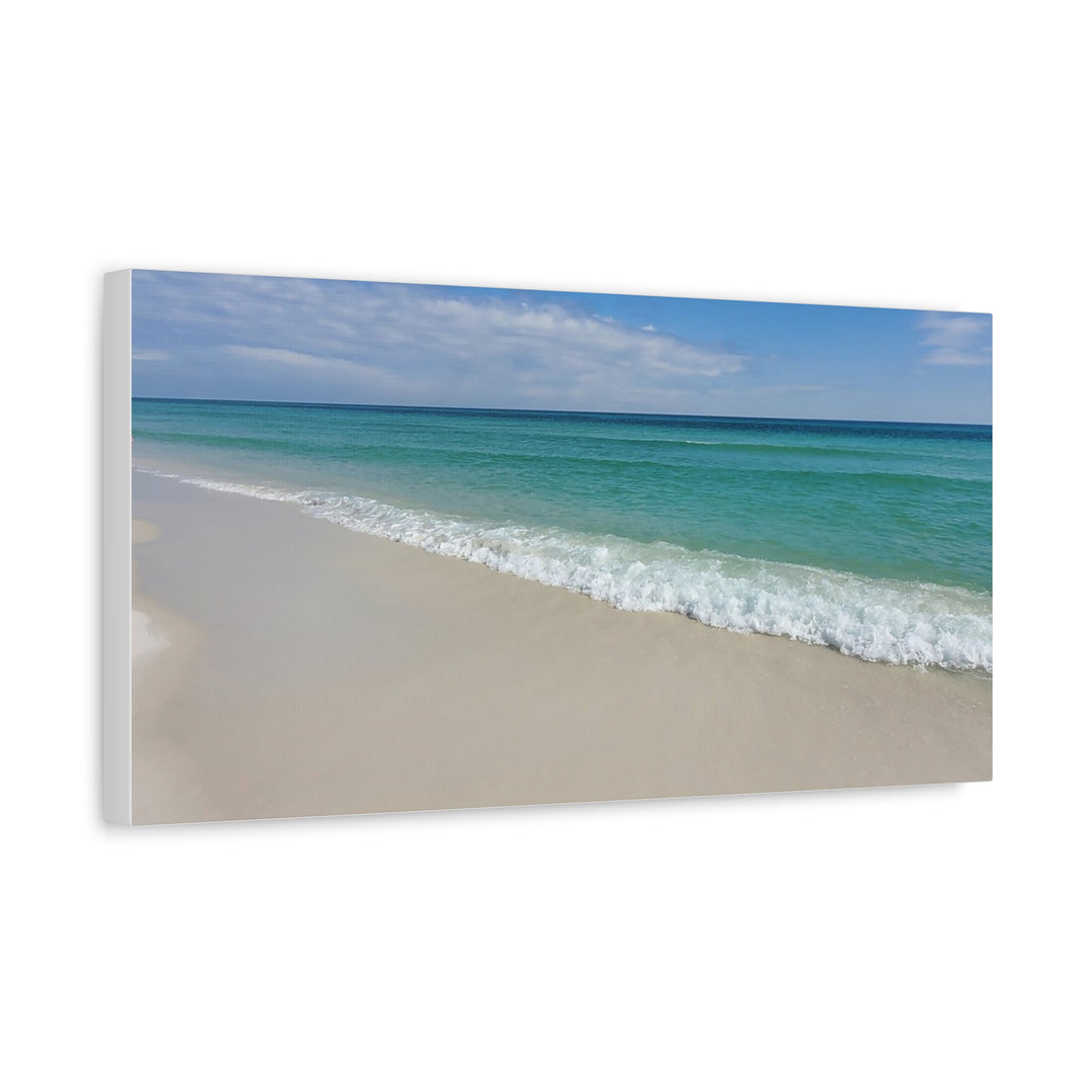 Beach Shoreline Matte Canvas Print – Tranquil Ocean Wall Art