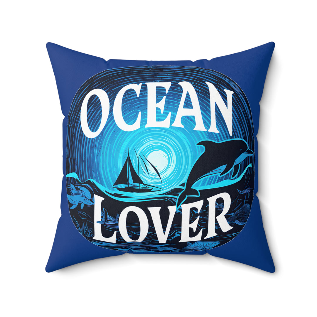 Ocean Lover Faux Suede Square Pillow