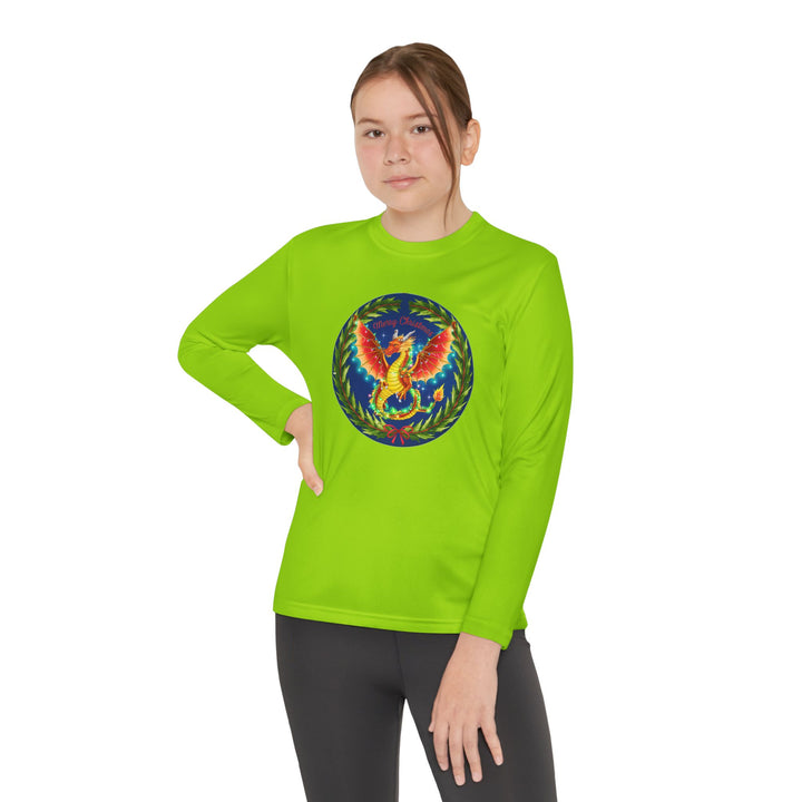 Youth Long Sleeve Competitor Tee - Christmas Dragon