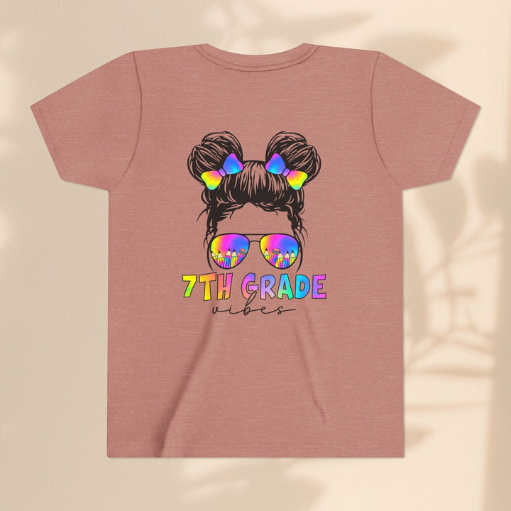 Rainbow 7th Grade Vibes Tee, Fun Youth T-Shirt, Back to School Fashion, Kids Graphic Tee, Teen Birthday Gift, Colorful Kids Wear