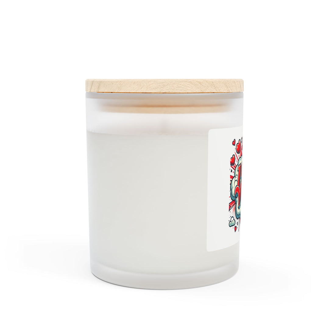 Frosted Glass Candle, 11oz - I Love You