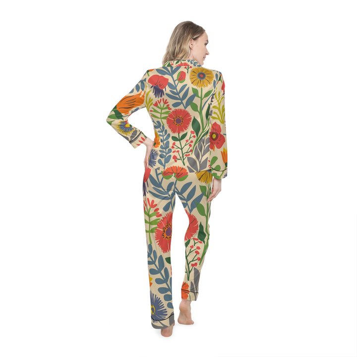 Women's Satin Pajamas - Coastal Flowers