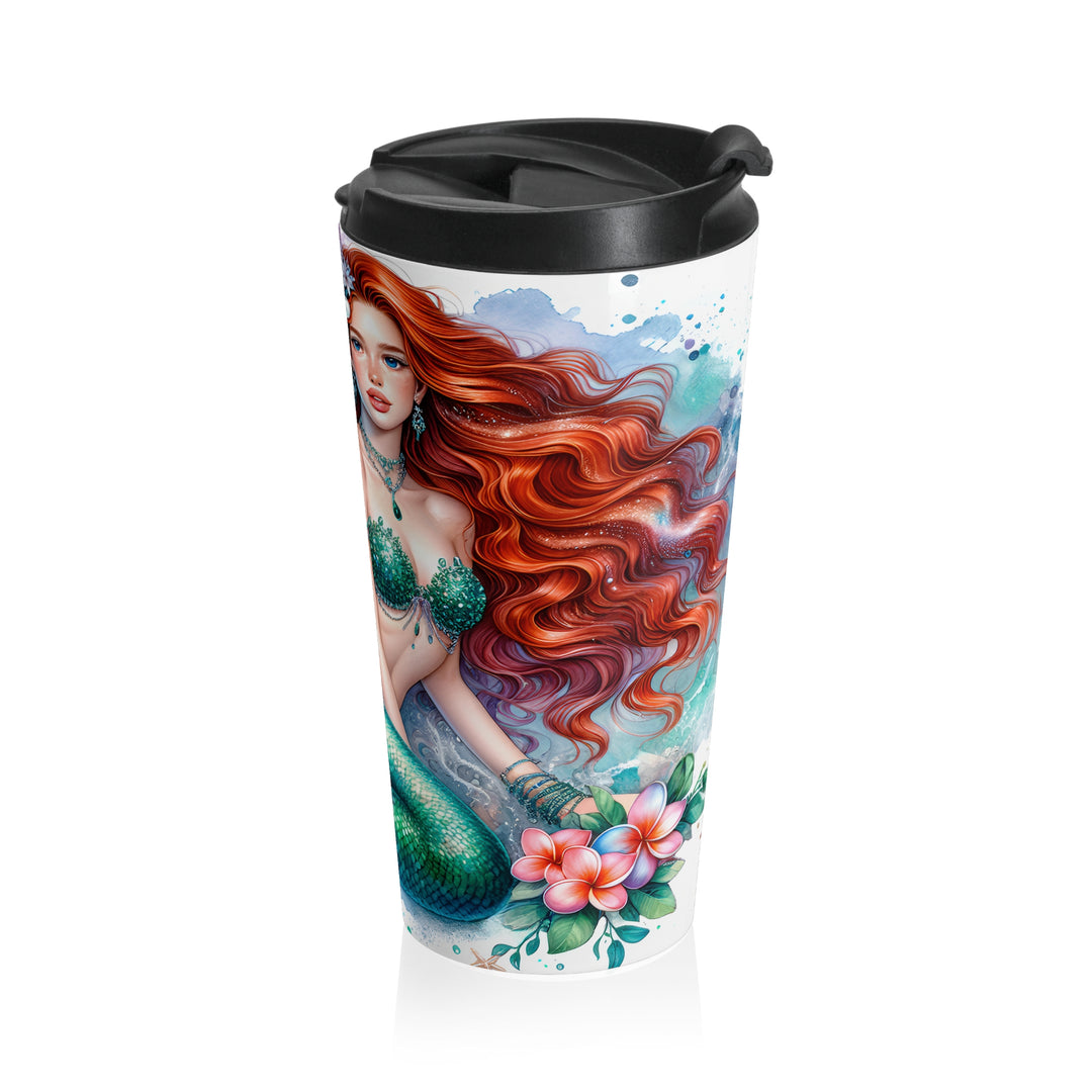 Stainless Steel Travel Mug - Red Head Mermaid