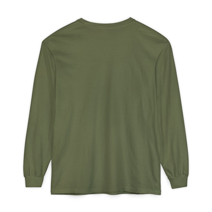 Unisex Garment-dyed Long Sleeve T-Shirt - Eating Christmas Cookies For Two