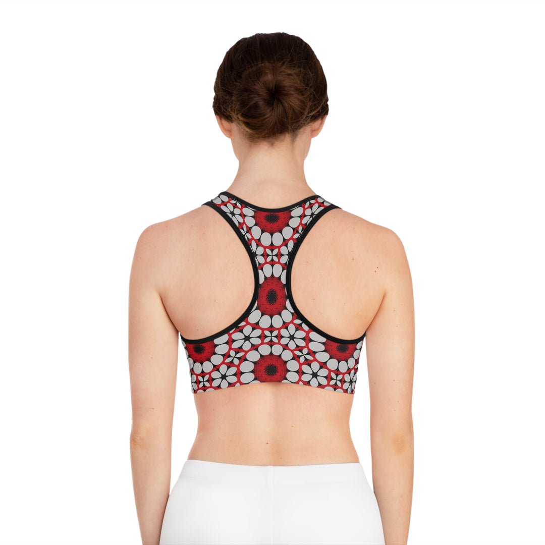 Sports Bra (AOP) - Crimson Circles