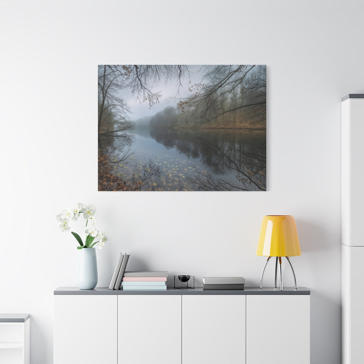 Foggy River Landscape Canvas Print – Nature Wall Art