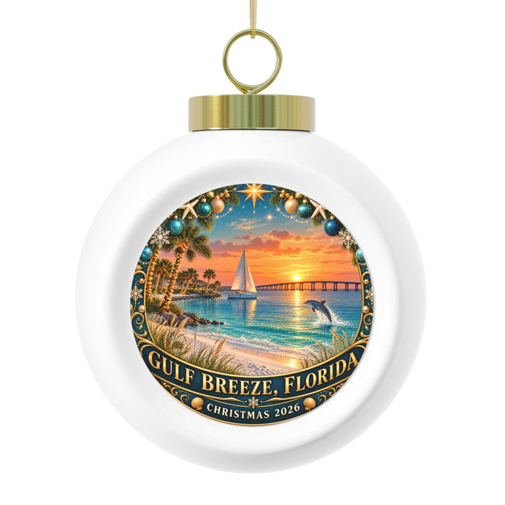 Gulf Breeze Florida Christmas Ornament – Coastal Sunset Keepsake