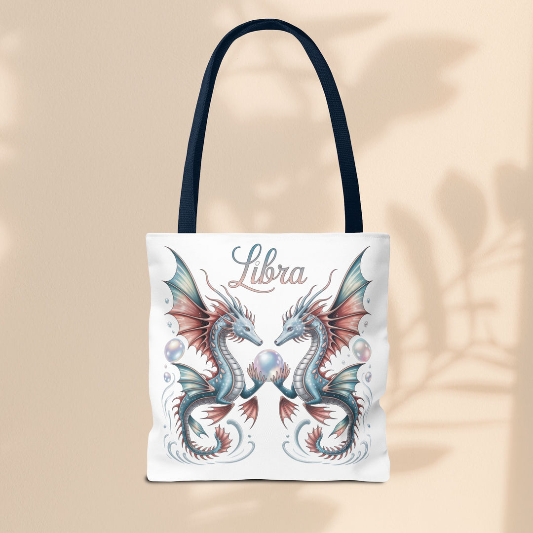 Libra Dragon Tote Bag, Zodiac Sign Tote, Astrological Gift, Fantasy Art Shopper, Unique Astrology Carryall