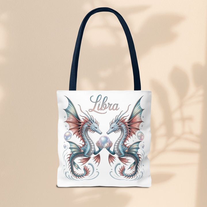 Libra Dragon Tote Bag, Zodiac Sign Tote, Astrological Gift, Fantasy Art Shopper, Unique Astrology Carryall