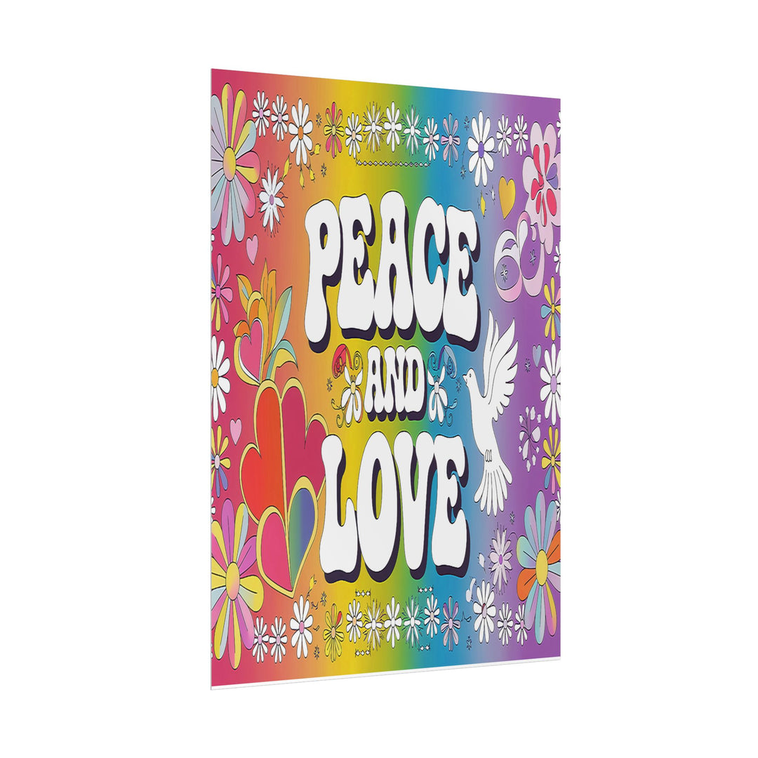 Peace and Love Rolled Posters - Colorful Floral Wall Art for Peaceful Decor