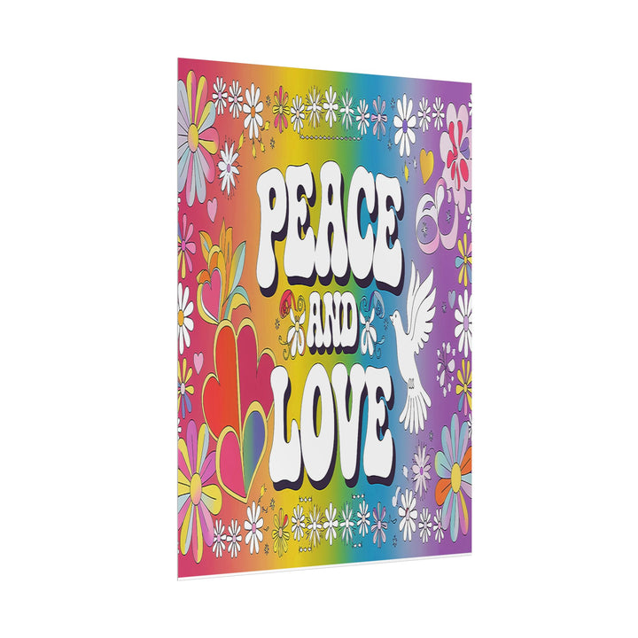 Peace and Love Rolled Posters - Colorful Floral Wall Art for Peaceful Decor