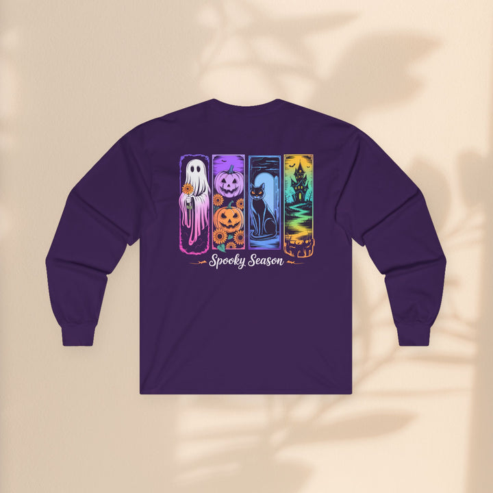 Spooky Season Long Sleeve Tee, Halloween Apparel, Ghost T-Shirt