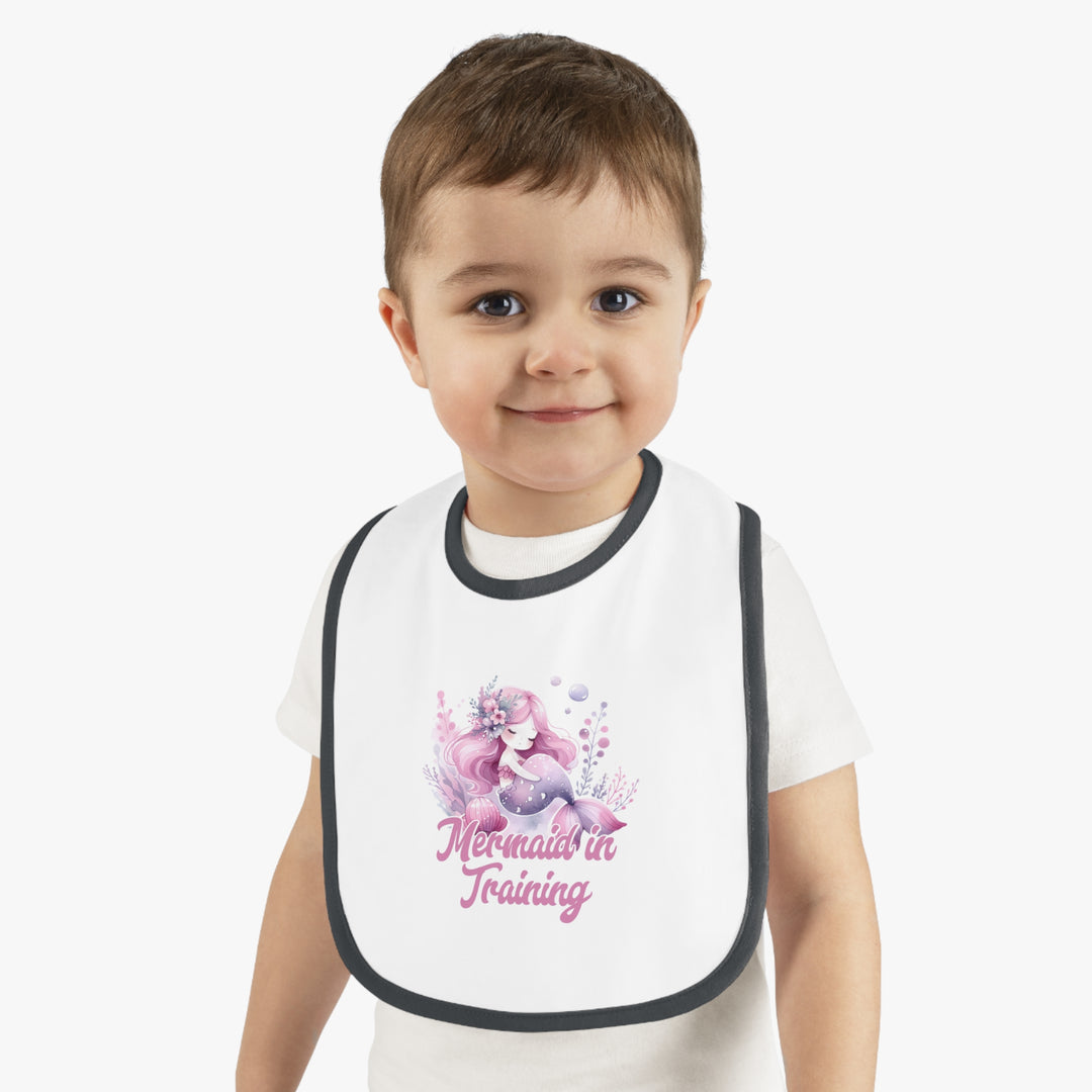 Baby Contrast Trim Jersey Bib - Mermaid In Training