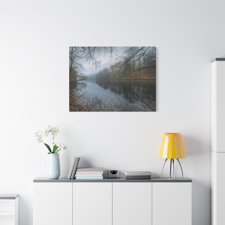 Foggy River Landscape Canvas Print – Nature Wall Art