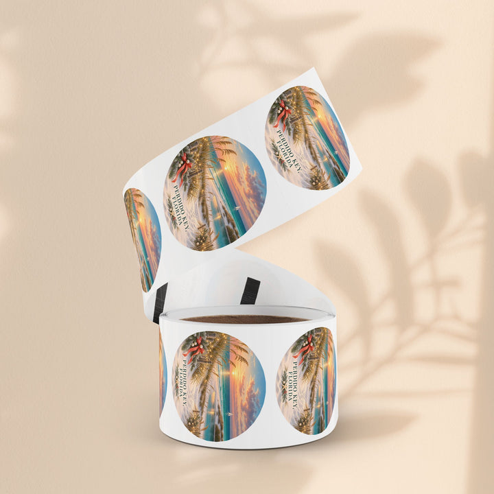 Perdido Key Florida Round Sticker Rolls – Waterproof Sunset Labels