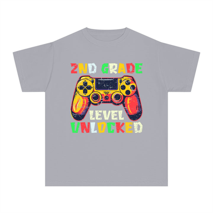 Gaming Graduation Youth Tee - 2nd Grade Level Unlocked, Kids Gamer Shirt, Back to School, Birthday Gift, Fun Playwear, Video Game Apparel