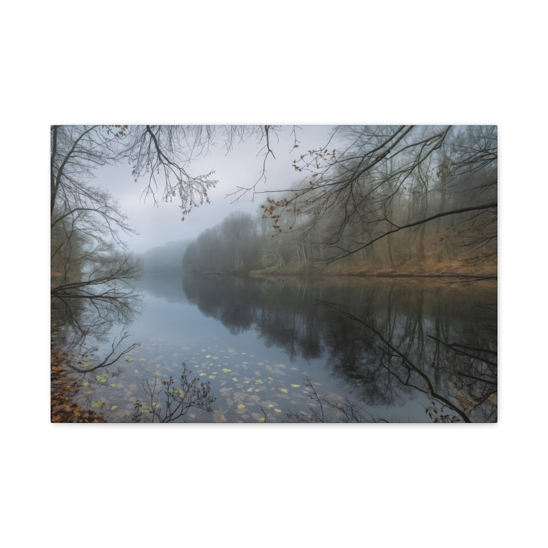 Foggy River Landscape Canvas Print – Nature Wall Art