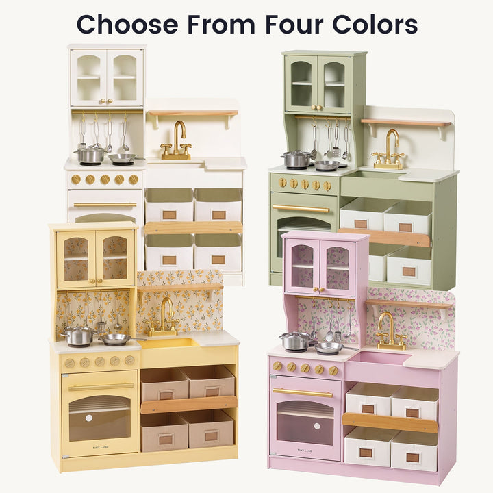 Tiny Land® Wooden Play Kitchen with Storage for Creative Toddlers