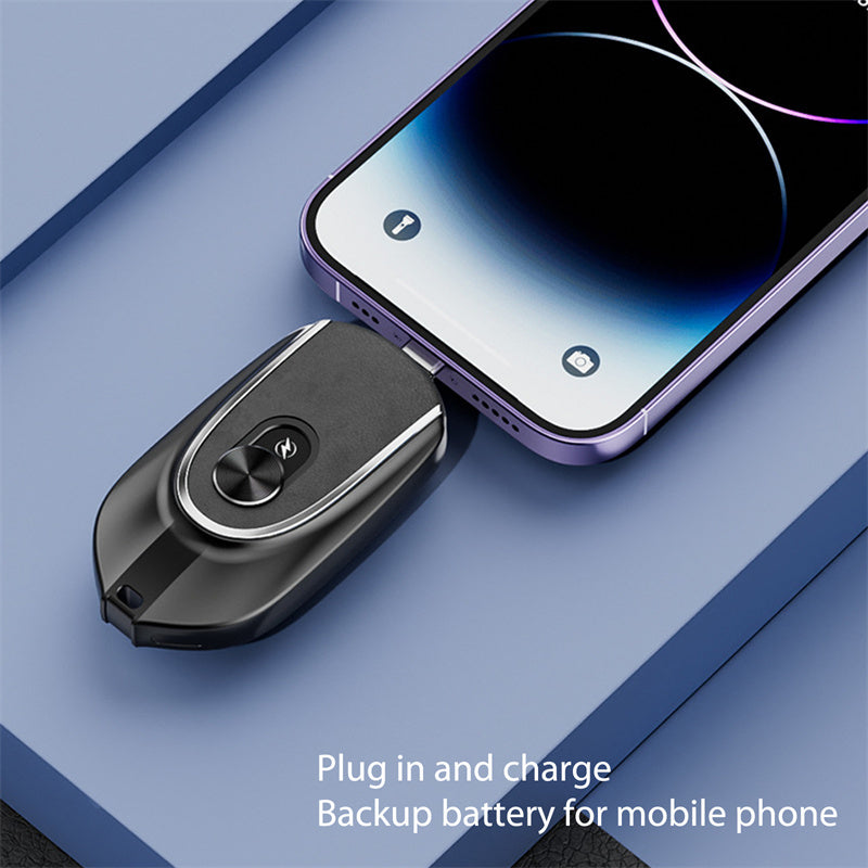 2-in-1 Mini Keychain Power Bank – 1200mAh Portable Charger