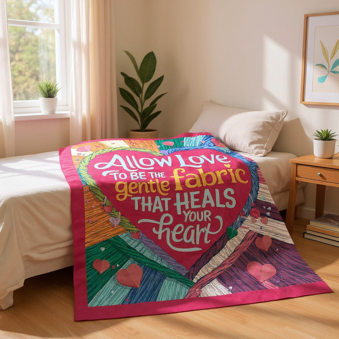 Allow Love Plush Blanket - Heartwarming Velveteen Throw