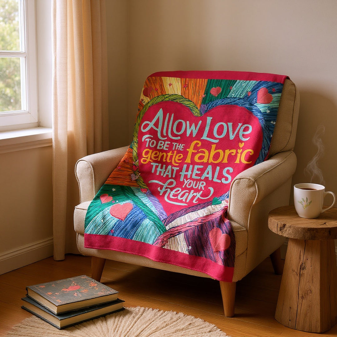 Allow Love Plush Blanket - Heartwarming Velveteen Throw