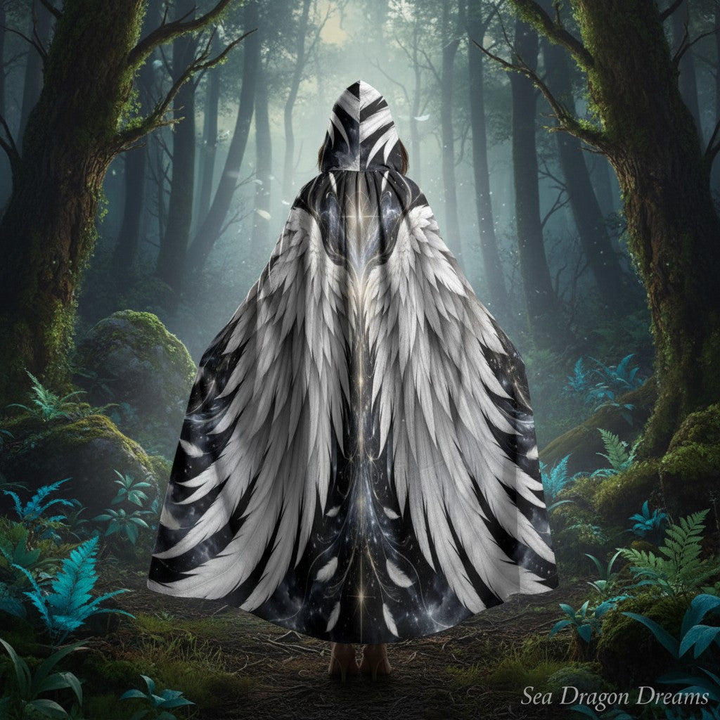 Angel Wings Unisex Hooded Cloak – Celestial Fantasy Cape