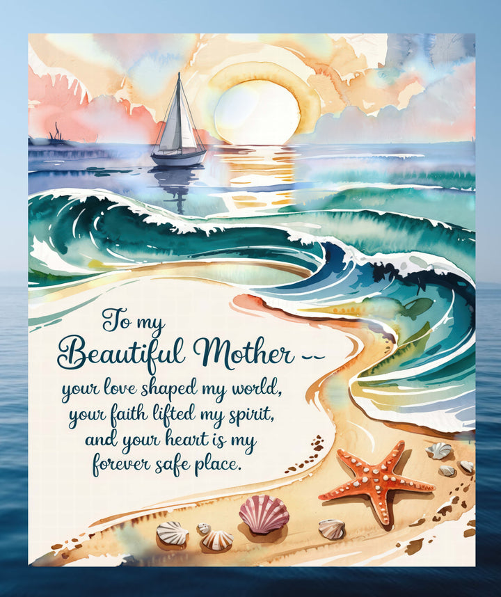 Beautiful Mother -  Velveteen Plush Blanket for Moms - Perfect Gift for Mother's Day