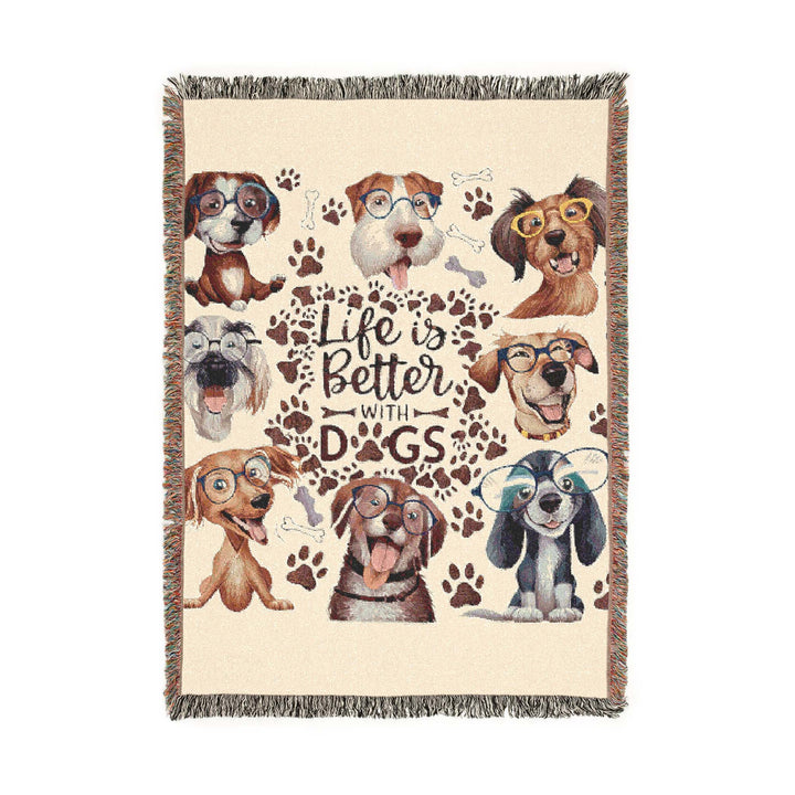 Woven Blanket - Life is Better with Dogs