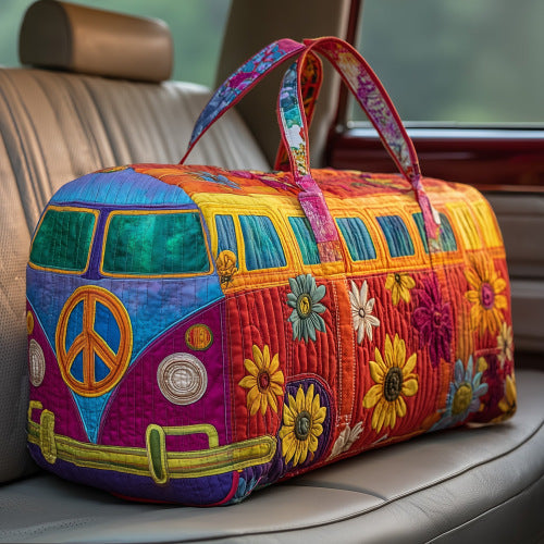 Quilted Embroidered Weekender Tote and Fitness Bag
