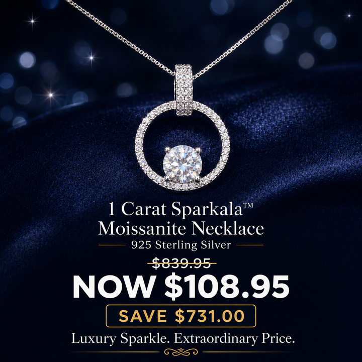 1 Carat Sparkala™ Moissanite Necklace – 925 Sterling Silver