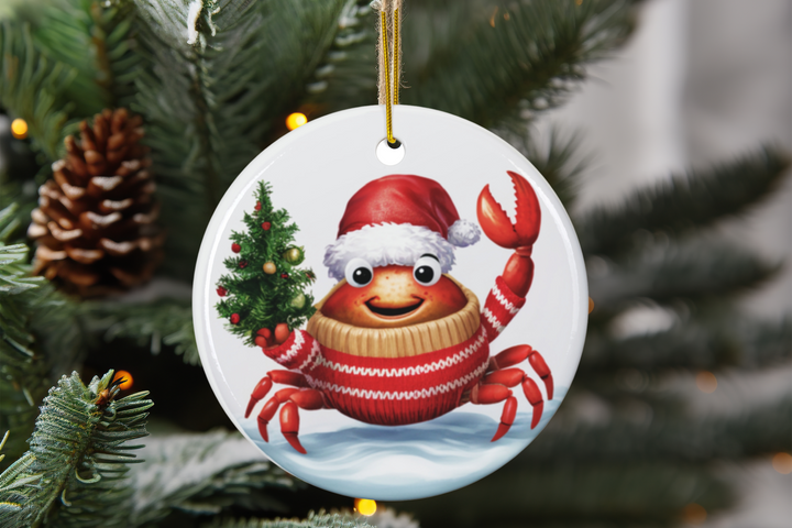 Ceramic Ornament - Lobster Christmas