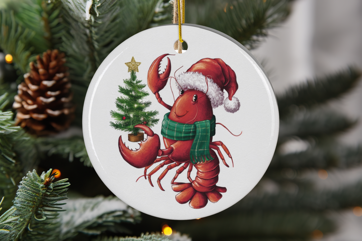 Ceramic Ornament, 4 Shapes - Merry Crab Christmas