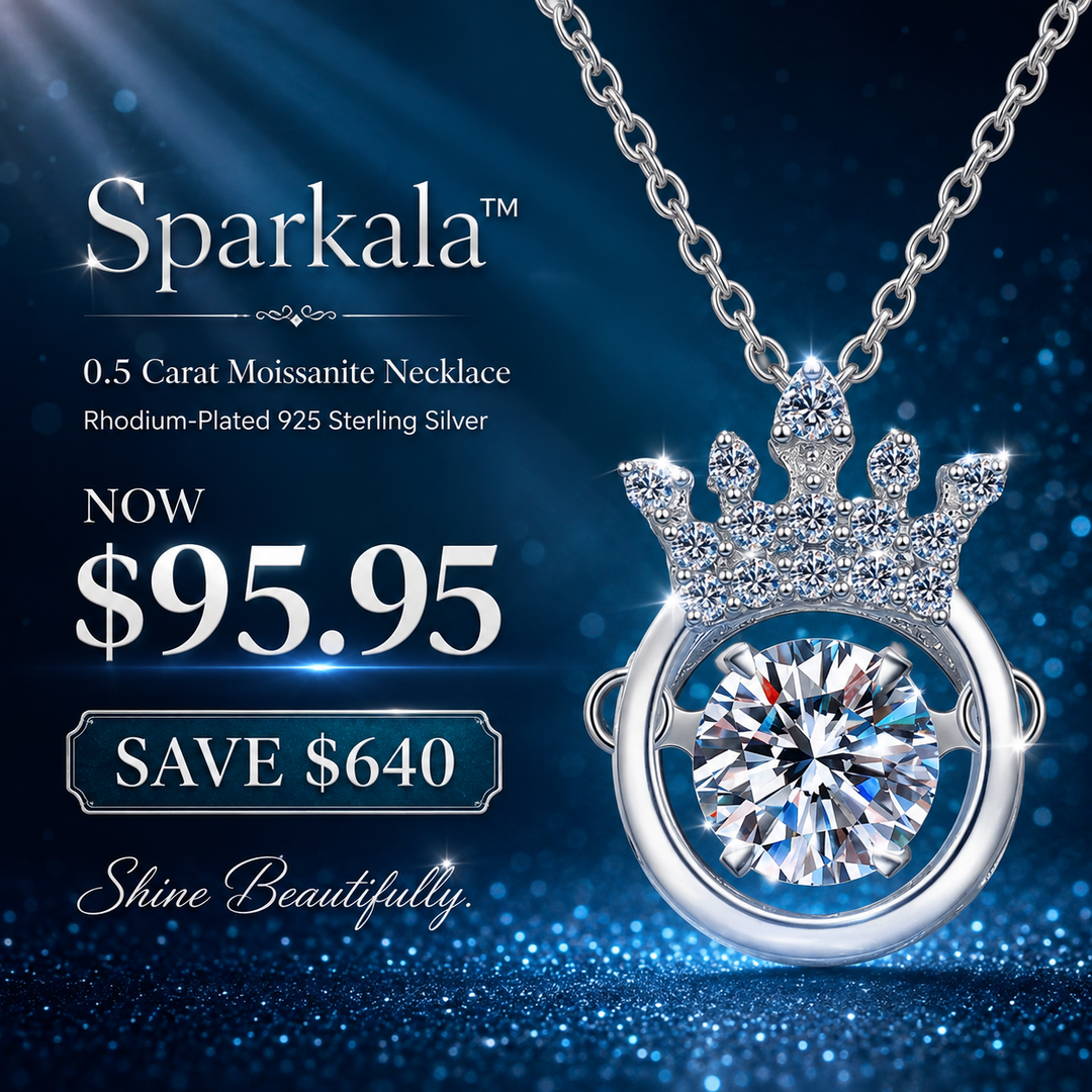 Sparkala™ 0.5 Carat Moissanite Necklace in Rhodium-Plated 925 Sterling Silver