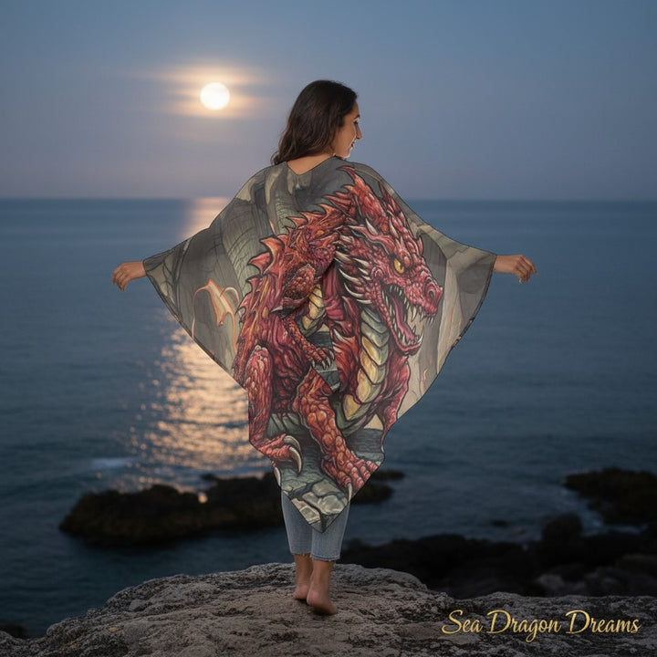 Emberwing Orange Dragon Hooded Cloak – Unisex